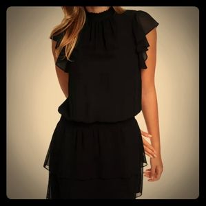 Mock Neck Flutter Mini Dress